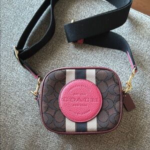 Coach Signature Crossbody Bag - Brown and Pink